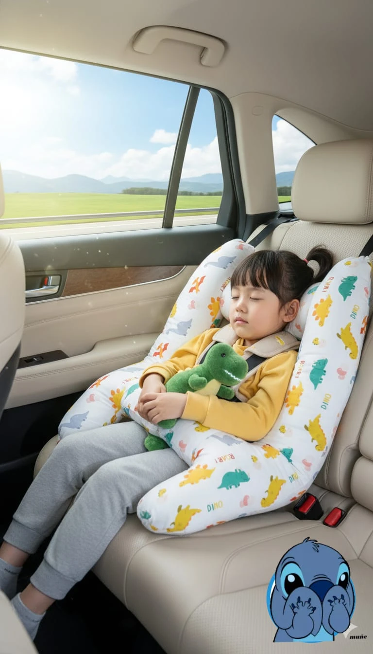 Cojín ergonómico H para bebé con soporte cervical - Protege el sueño y la postura del niño en viajes largos