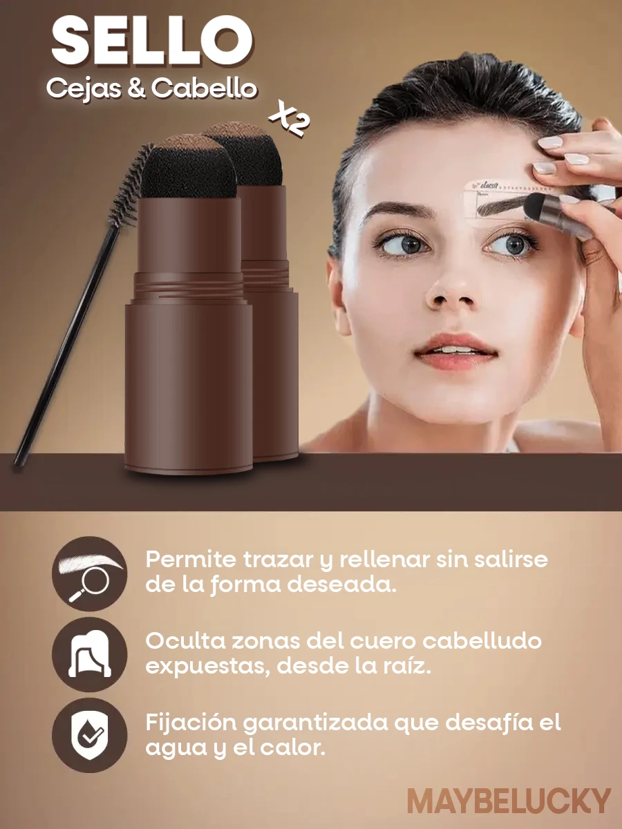 Set x3 Sello para cejas y cabello con polvo resistente al agua - Define tu mirada y disimula zonas despobladas al instante