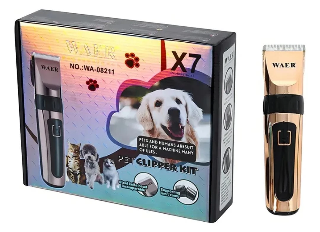Máquina cortadora de pelo para mascotas WAER X7 con batería recargable - Realiza cortes rápidos y sin tirones en segundos