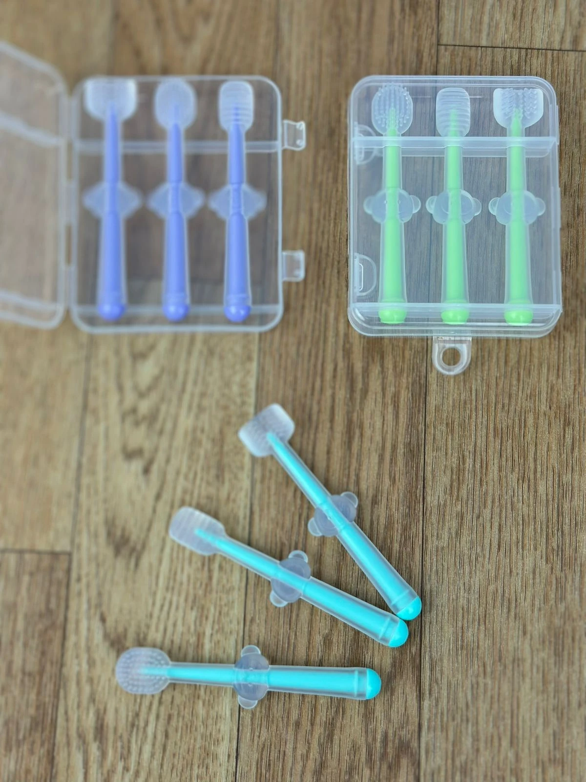 Set x3 Cepillo Dedal de Silicona para Bebé - Limpia encías y alivia dentición - Imagen 4