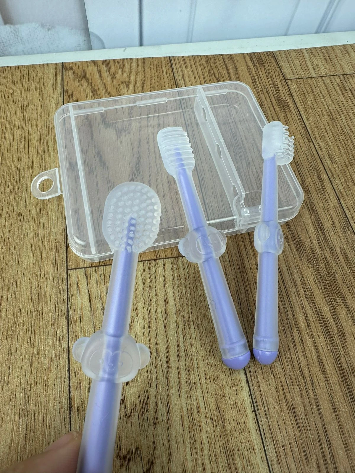 Set x3 Cepillo Dedal de Silicona para Bebé - Limpia encías y alivia dentición - Imagen 2