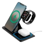 Cargador Inalámbrico 3 en 1 para Celular Reloj y Auriculares - Carga tus tres dispositivos simultáneamente sin cables - Imagen 3