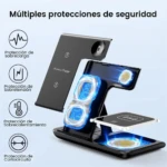Cargador Inalámbrico 3 en 1 para Celular Reloj y Auriculares - Carga tus tres dispositivos simultáneamente sin cables - Imagen 2