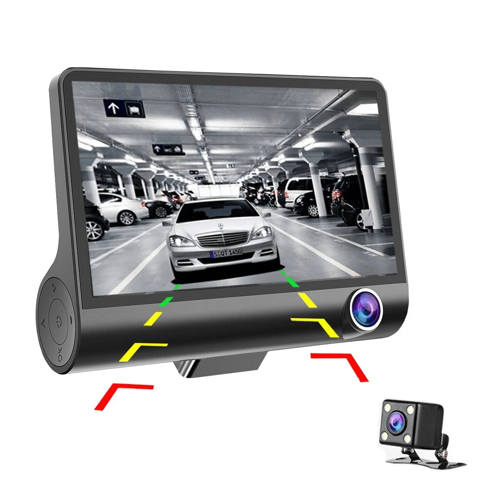 Cámara DVR para Carro 3 en 1 con Pantalla - Graba el recorrido y asiste en reversa