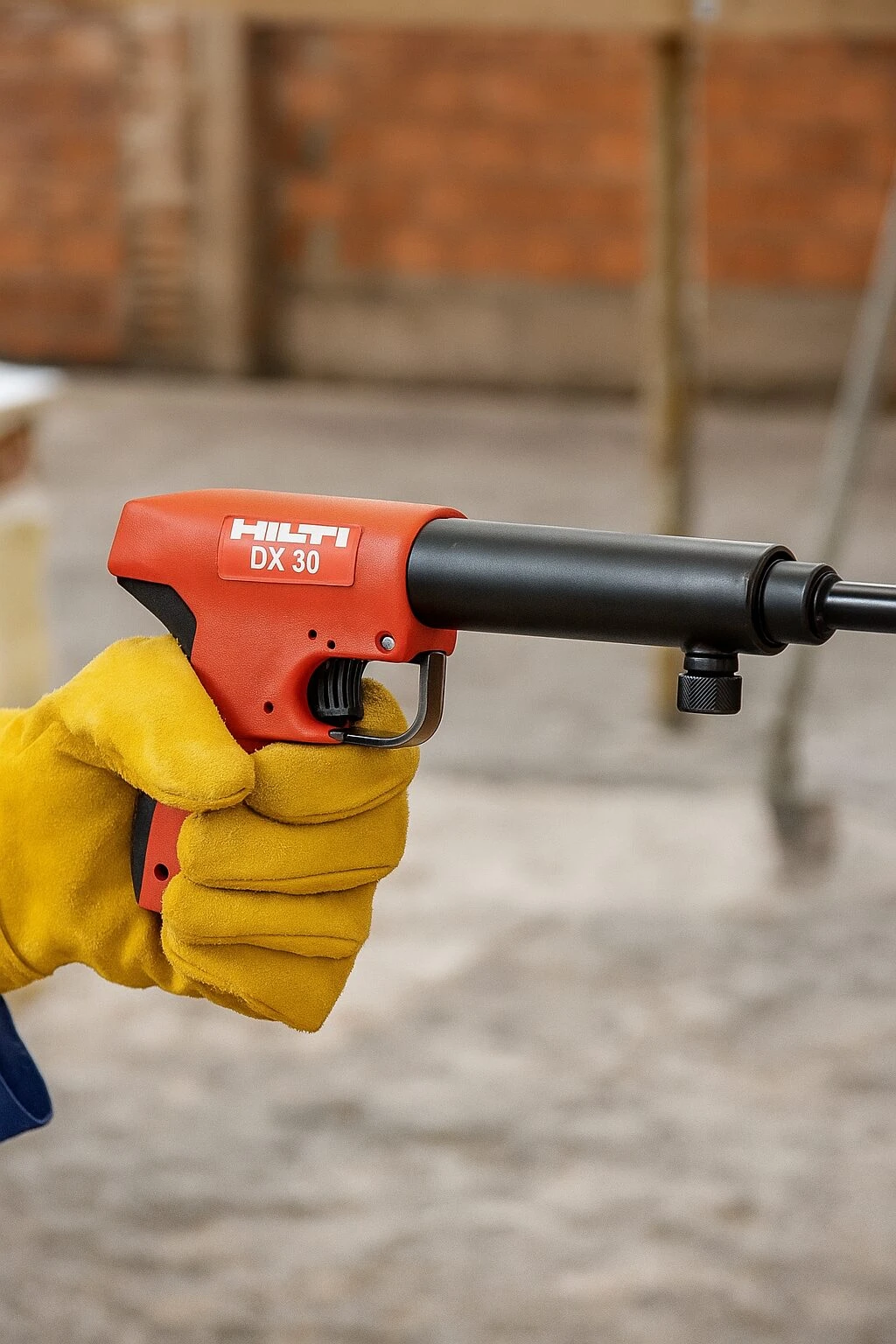 Pistola de fijación neumática calibre 22 para construcción - Fija tuberías y marcos con precisión en segundos