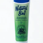 Tubo de pasta dental Occotaps Natural 8 en 1 para dientes sensibles, con etiqueta verde y azul, diseño vertical, presentación de 120 ml.