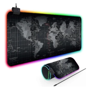 Pad Mouse Mapamundi RGB-2 con superficie texturizada - mejora la precisión del puntero en tu escritorio