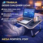 Mesa Portátil Plegable con Porta Vasos - Trabaja desde la cama sin lastimar la espalda - Imagen 2