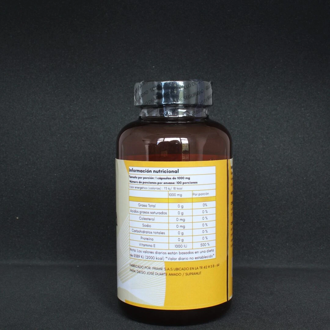 Suplemento de Vitamina E 100 Cápsulas - Protege células y retrasa el envejecimiento