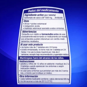 Tabletas Masticables Antiácidas Tums - Alivia el ardor y la acidez estomacal rápida