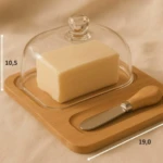 Bandeja Mantequillera de Bambú y Vidirio - Imagen 4