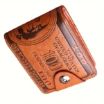 Billetera de cuero para caballero con diseño de billete - Organiza efectivo y tarjetas de forma segura - Imagen 4
