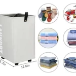 Cesta de ropa plegable con ruedas Oxford - Ahorra espacio y facilita el transporte de prendas sucias - Imagen 3