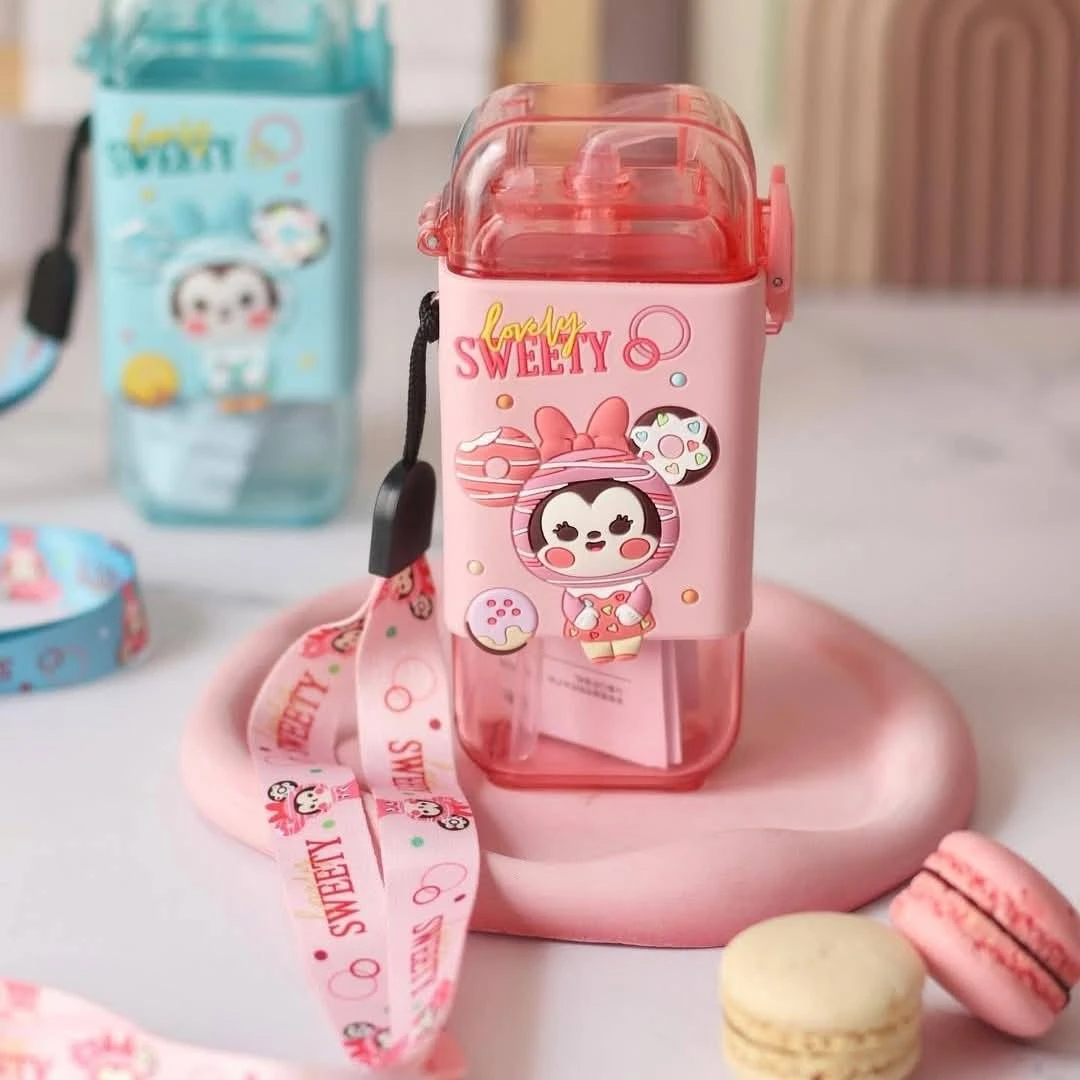 Botella Infantil con Pajita Anti Derrames 280ml - Protege la ropa y los libros de manchas accidentales