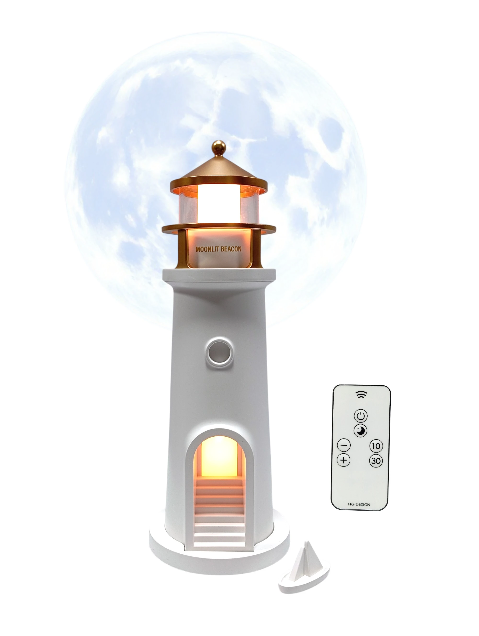 Proyector parlante faro con luz lunar realista y Bluetooth - Ilumina tu habitación con música relajante y atmósfera mágica