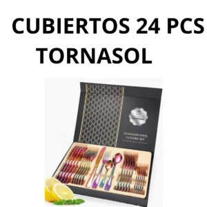 Set 24 Pcs Cubiertos Acero Inoxidable Tornasol - Brilla con elegancia en tus cenas para seis personas