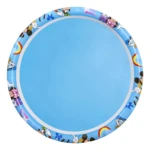 Piscina inflable redonda de 122 cm con diseño de Mickey Mouse y personajes de Disney en borde azul claro, ideal para niños.