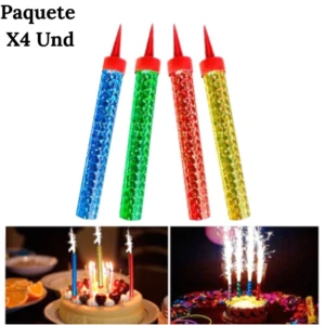 Set x2 Velas Volcán sin Humo 4 Unidades - Decora eventos con luces brillantes