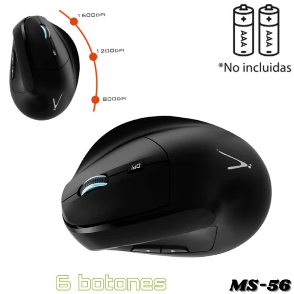 Mouse Inalambrico Vertical Ergo Ms-56