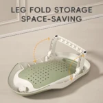 Soporte de baño plegable con termómetro para bebé - Facilita higiene segura y sin esfuerzo - Imagen 2