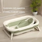 Soporte de baño plegable con termómetro para bebé - Facilita higiene segura y sin esfuerzo