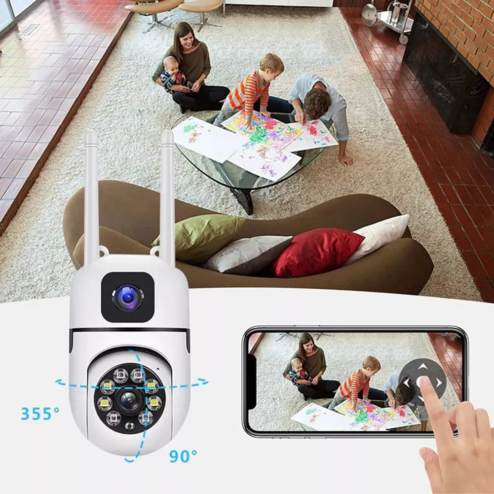 Cámara Wifi Interior 2 Antenas con Control PTZ y Grabación HD - Vigila tu hogar y controla la escena desde cualquier lugar