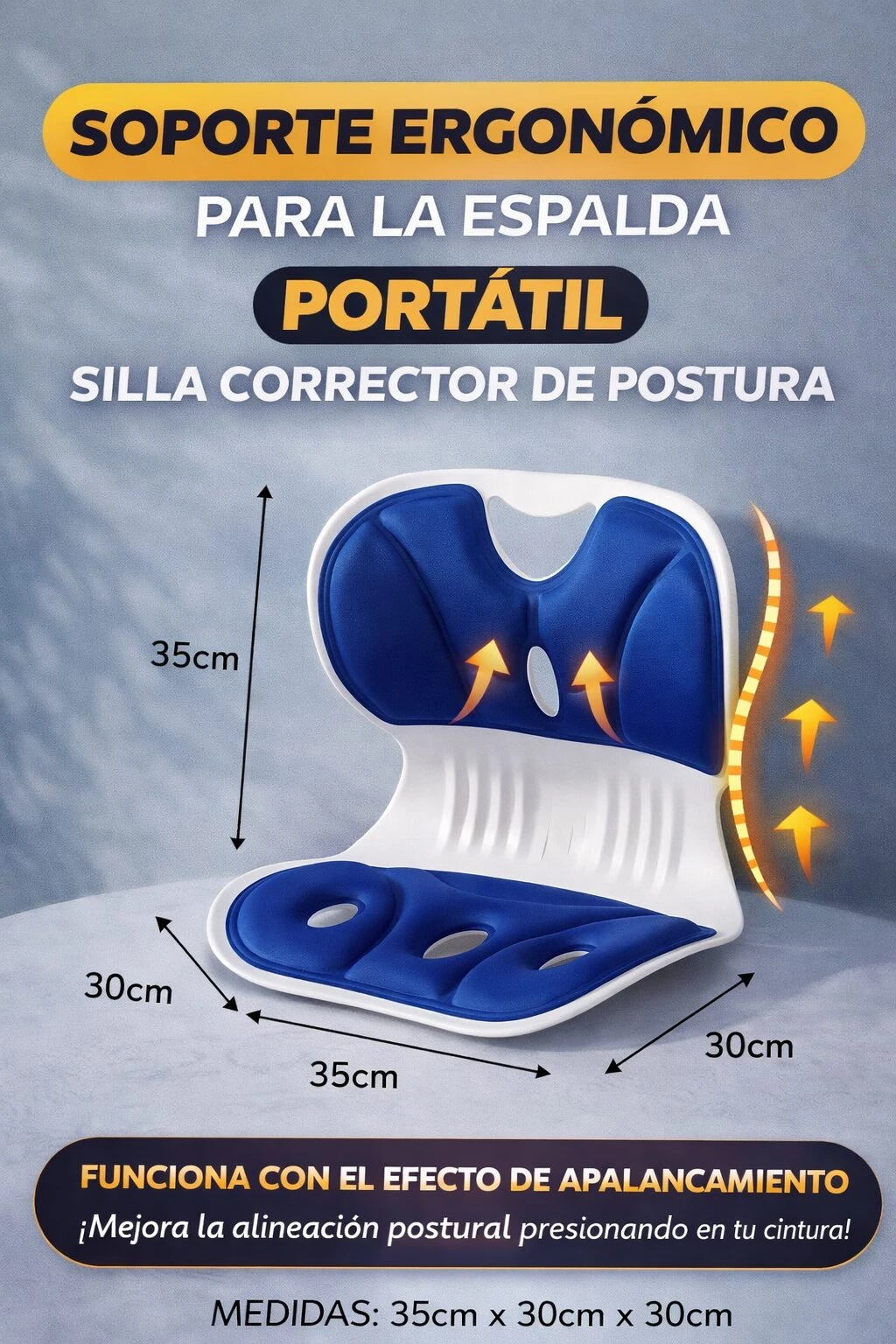 Cojín Corrector de Postura Ergonómico con Apalancamiento Automático - Reduce el dolor de espalda y alinea la columna vertebral