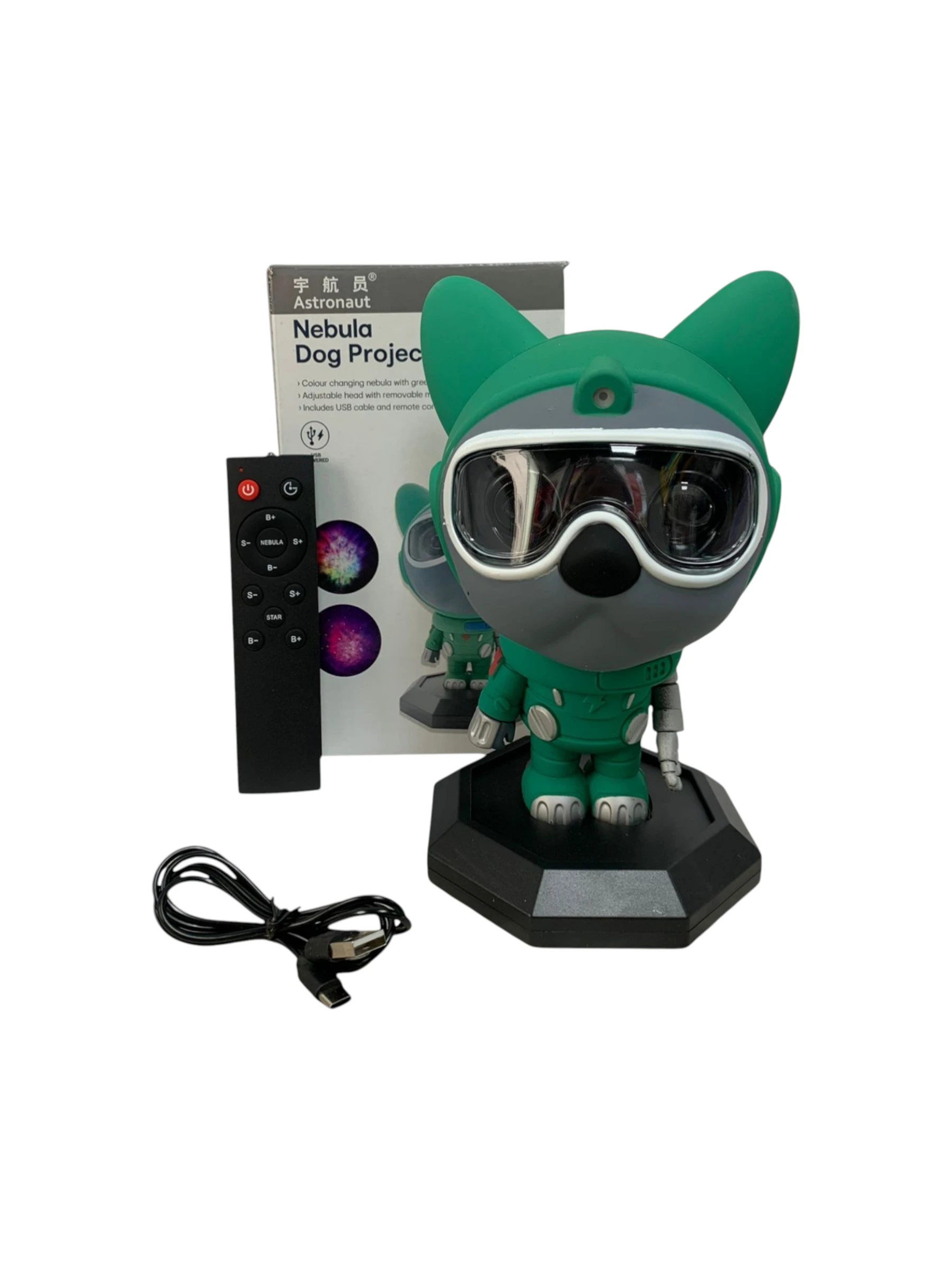 Proyector de luz nocturna con diseño de perro astronauta - Crea ambiente relajante y seguro para dormir