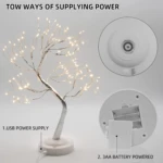Lámpara Árbol LED con ramas flexibles y alimentación dual - Ilumina tu espacio con luz cálida y versatilidad - Imagen 4