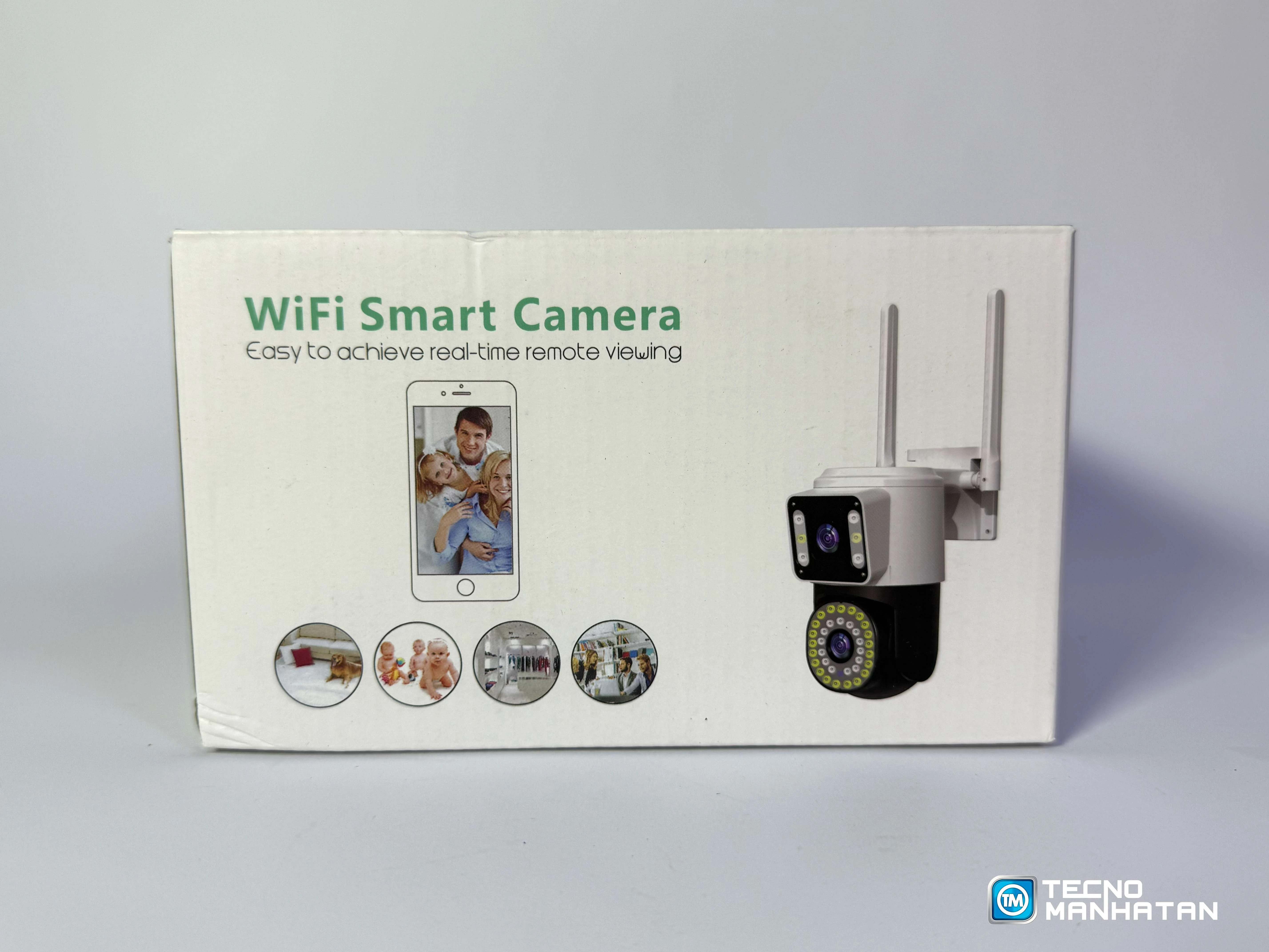Cámara de Seguridad Doble Lente 360 Grados - Vigila tu hogar sin puntos ciegos
