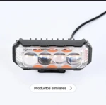 Barra LED Federal con cuatro lupas, carcasa negra y lente transparente. Incluye luz blanca y ámbar para uso todoterreno.