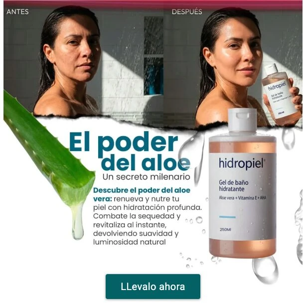 Hidropiel Gel de Baño con Aloe y Vitamina E - Hidrata tu piel suavemente sin resecar