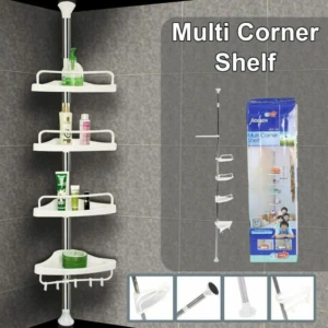 Organizador de Baño Vertical Telescópico sin Taladros - Maximiza el almacenamiento en rincones pequeños