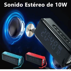 Parlante T&G 174 con radio FM y reloj digital - Disfruta de música y controla el tiempo sin cables