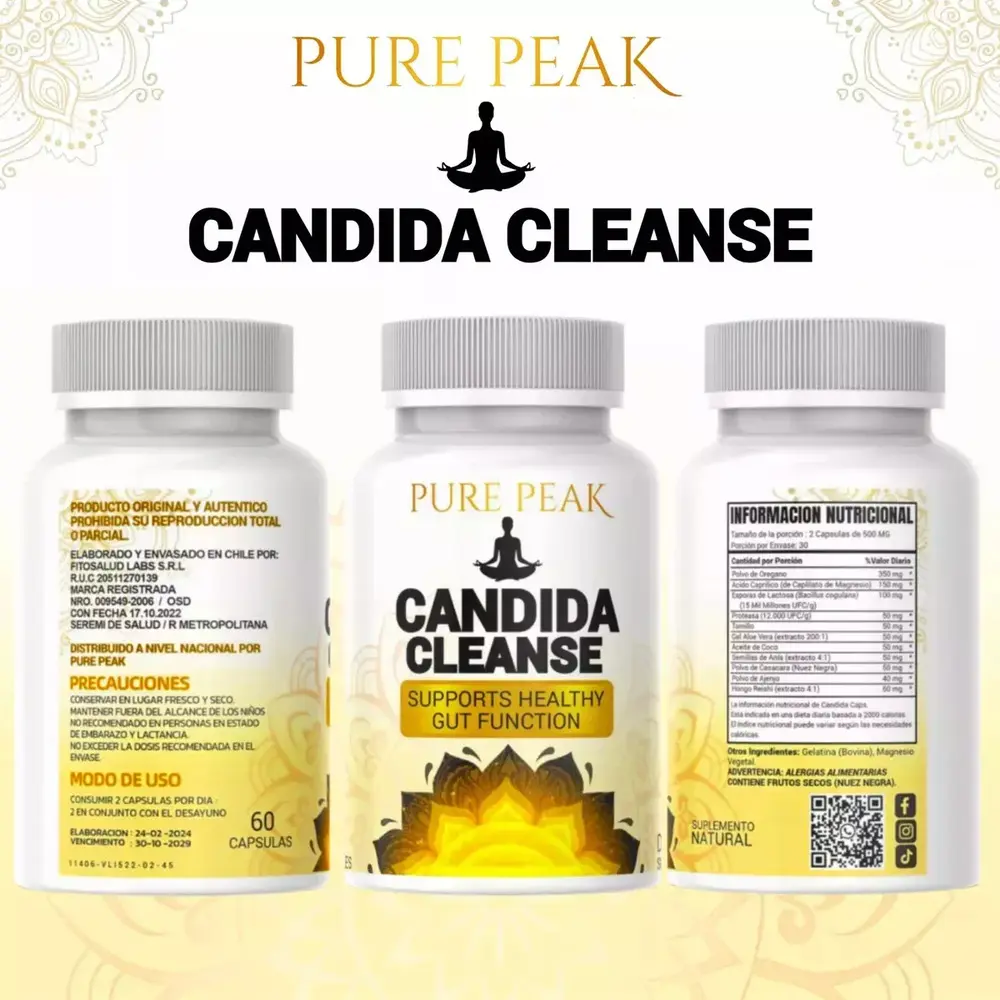 Suplemento para Limpieza de Cándida Cleanse - Equilibra la flora y apoya digestión