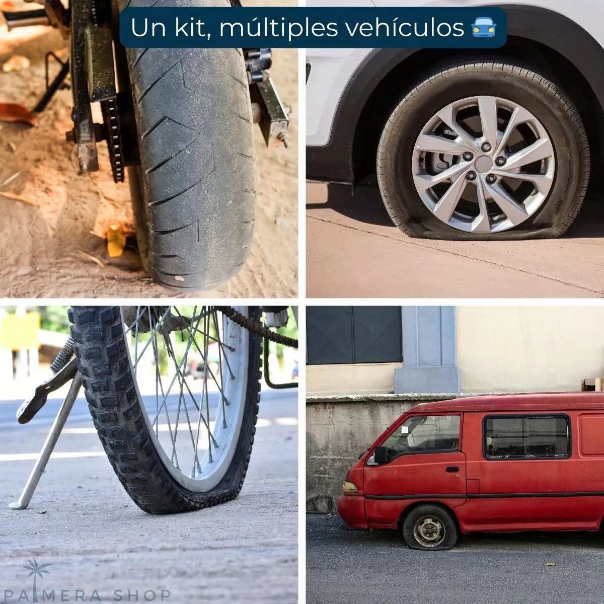 Kit Despinche Moto y Carro Sellador de Neumáticos sin Cámara - Recupera tu movilidad en menos de 5 minutos sin grúa