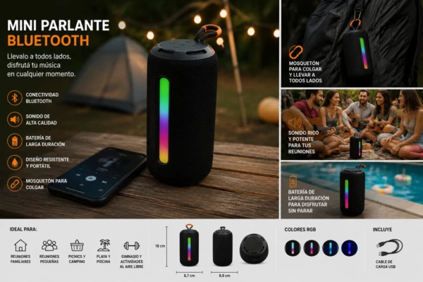 Parlante Bluetooth Cilindro Grande
