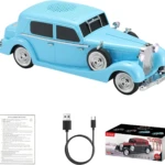 Carro parlante Mercedes-Benz 770 en color azul claro, con luces LED y cable USB incluido.