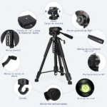 Trípode F-580ST de 206 cm con rotación 360 grados - Obtenga perspectivas panorámicas estables y únicas - Imagen 3