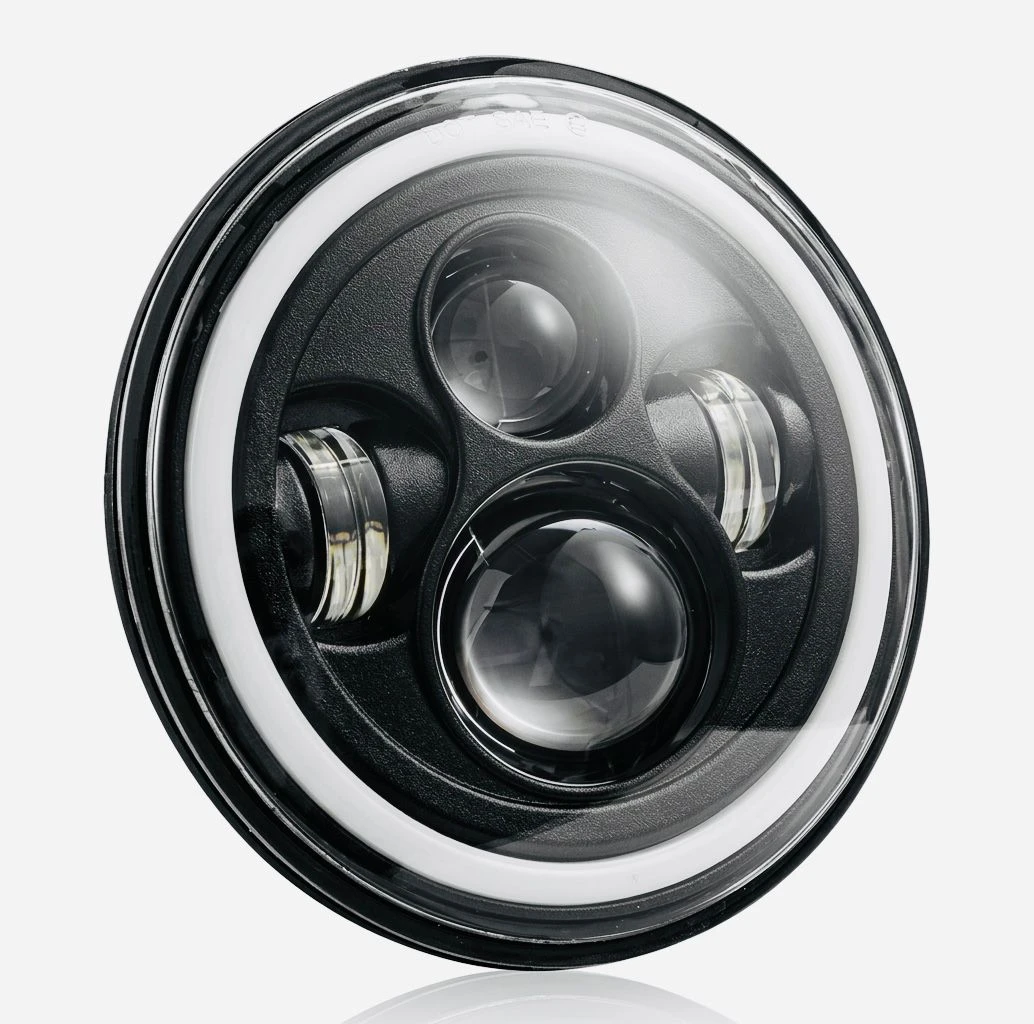 Faro LED 7 pulgadas redondo universal para moto y coche - Mejora tu visibilidad nocturna iluminando claramente el camino
