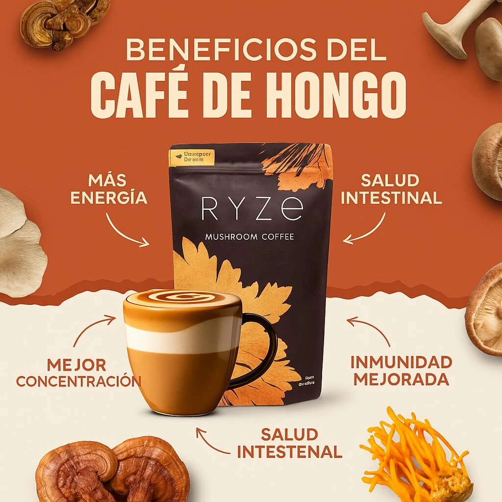 Café Orgánico con Hongos Adaptógenos Ryze - Mejora la energía y el enfoque mental