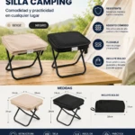 Silla Plegable Viajera con Estructura Metálica y Bolsa de Transporte - Descansa cómodamente en cualquier aventura al aire libre - Imagen 2