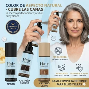 Spray Tinte Capilar 2X1 sin Daño - Cambia tu color de cabello en segundos