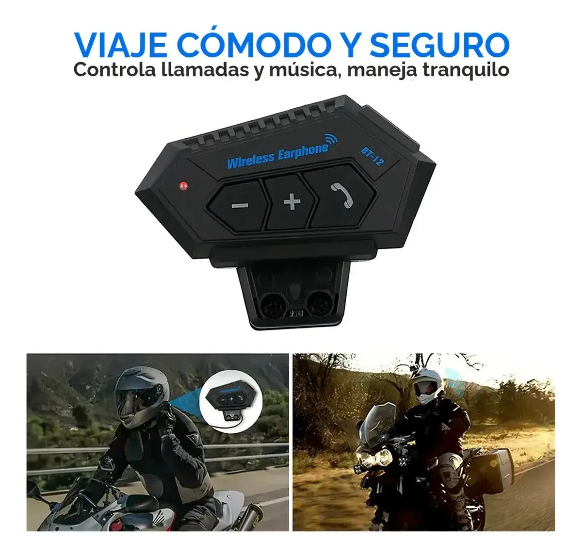 Intercomunicador Casco Bt12 con Google Assistant - Aumenta seguridad al atender llamadas sin usar manos