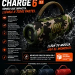 JBL Charge 6 con Auracast y batería de 28 horas - Disfruta de graves potentes y sonido claro en cualquier lugar - Imagen 2