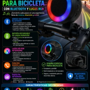 Parlante Portátil para Bicicleta Rgb