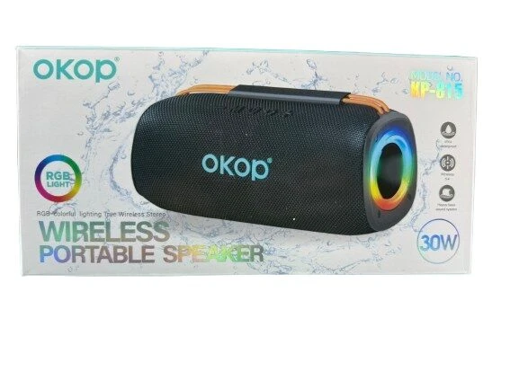 Parlante Okop Kp-815 con 30W y luces RGB - Disfruta de fiestas potentes con audio claro y ambiente dinámico
