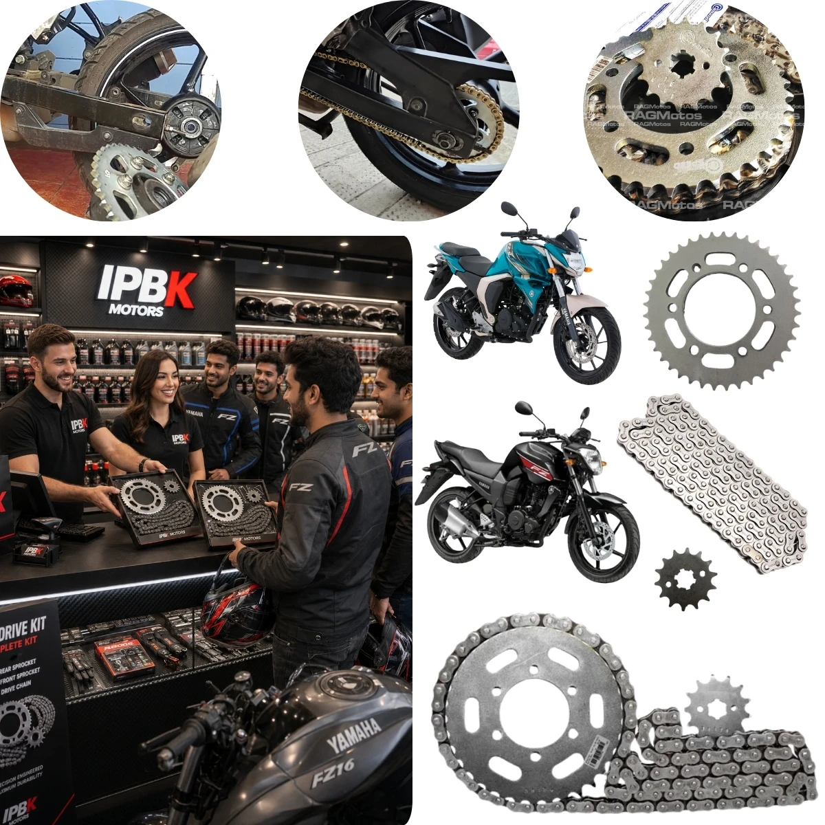 Kit Arrastre Completo OEM Yamaha FZ 16 y FZ 2.0 - Mejora la transmisión suave y eficiente de tu moto