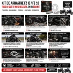 Kit Arrastre Completo OEM Yamaha FZ 16 y FZ 2.0 - Mejora la transmisión suave y eficiente de tu moto - Imagen 2