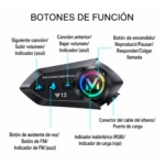 Intercomunicador Bluetooth V12 con luces RGB - Garantiza seguridad y comunicación manos libres - Imagen 7